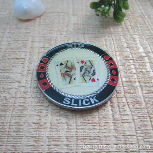 Wholesale Color Enamel Poker Card Coin Colorful Metal Souvenir coin